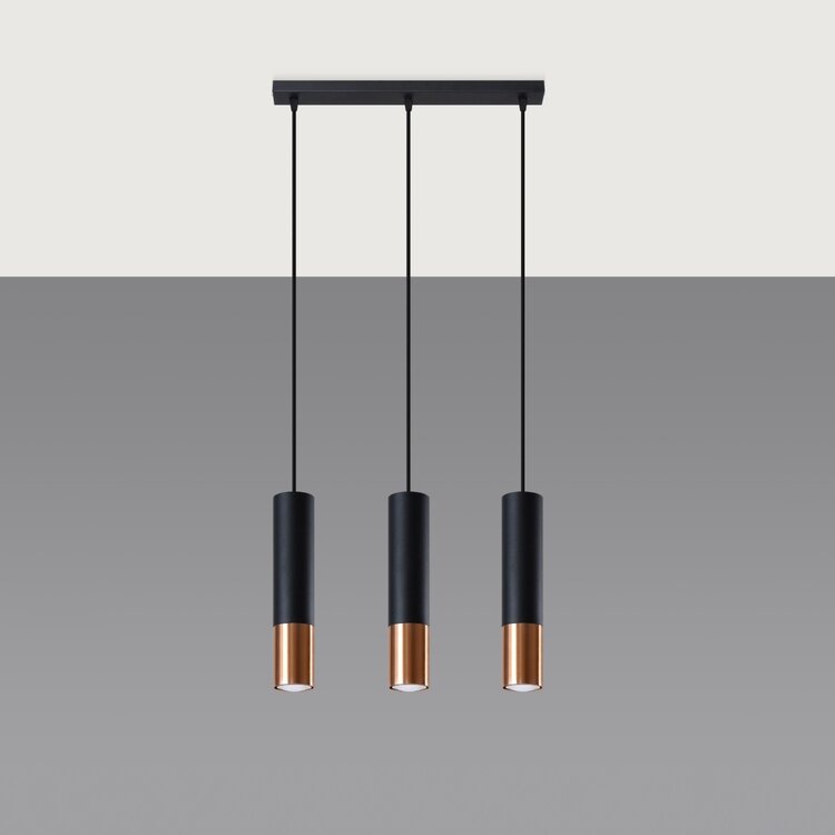 Sollux Lighting Pendant lamp LOOPEZ 3L black/copper