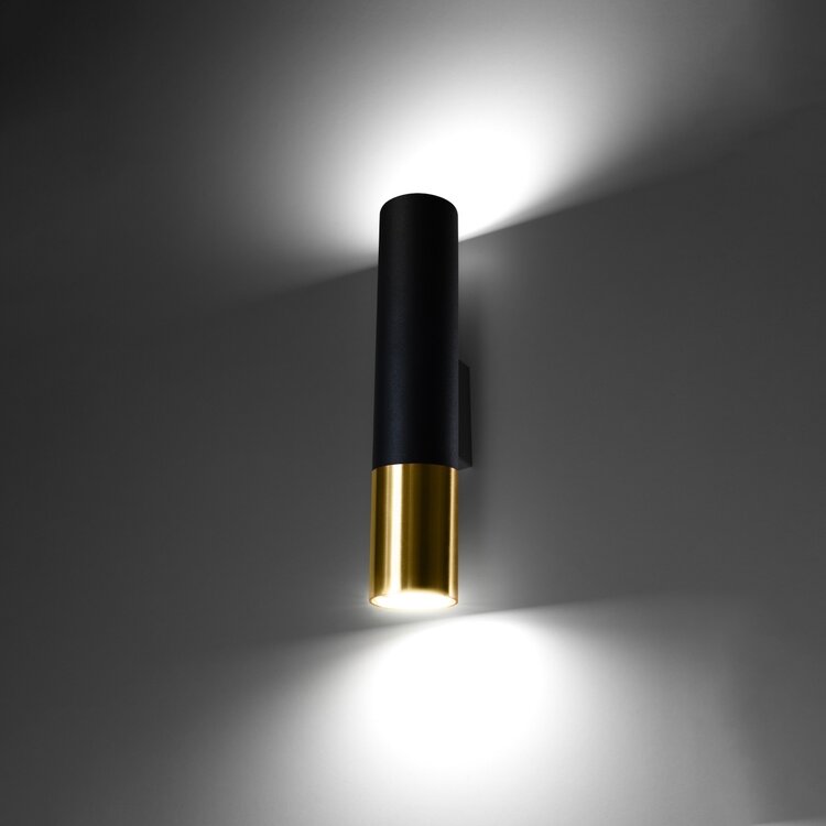 Sollux Lighting Wall lamp LOOPEZ black/golden