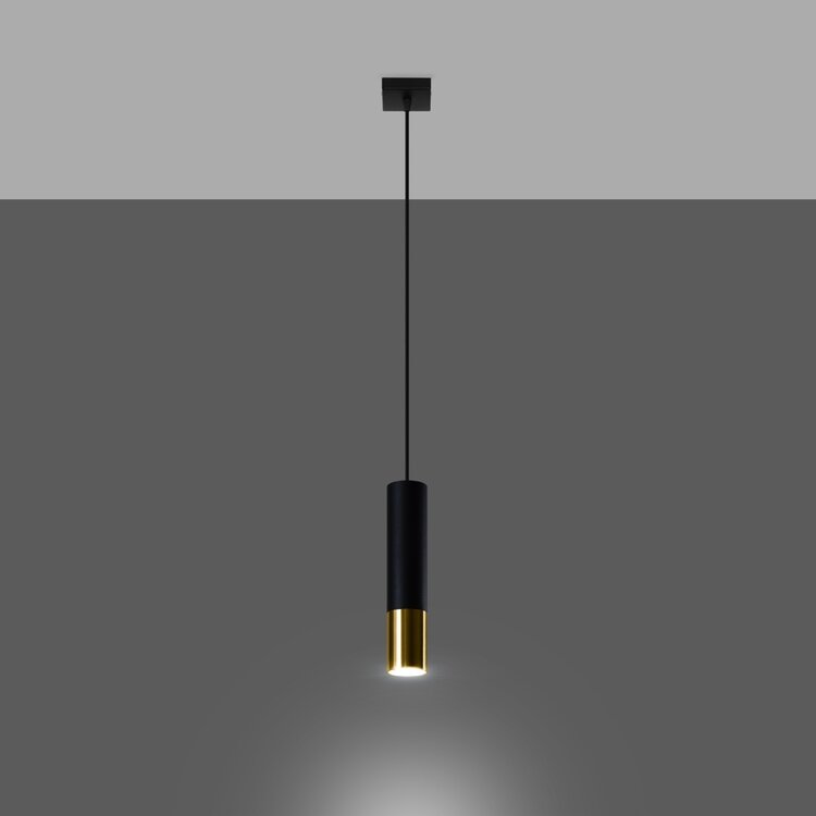 Sollux Lighting Hängeleuchte LOOPEZ 1 schwarz/gold
