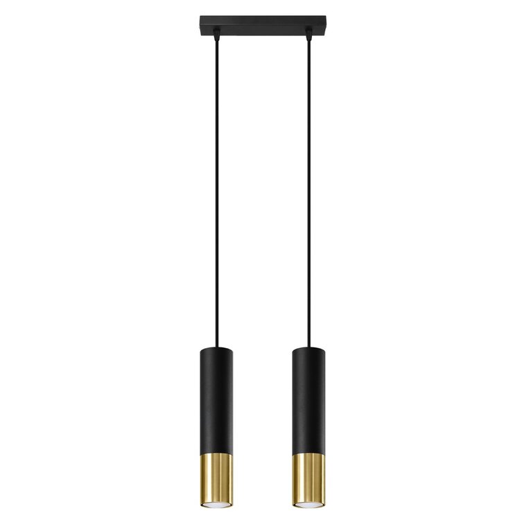 Sollux Lighting Hängeleuchte LOOPEZ 2 schwarz/gold