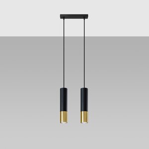 Sollux Lighting Hanglamp LOOPEZ 2 zwart/goud