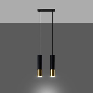 Sollux Lighting Hängeleuchte LOOPEZ 2 schwarz/gold