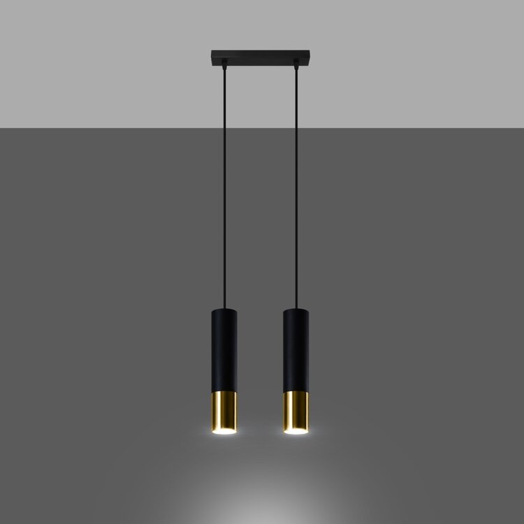 Sollux Lighting Pendant lamp LOOPEZ 2 black/golden