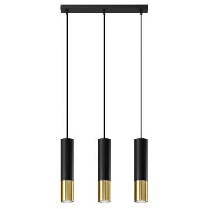 Sollux Lighting Hanglamp LOOPEZ 3L zwart/goud