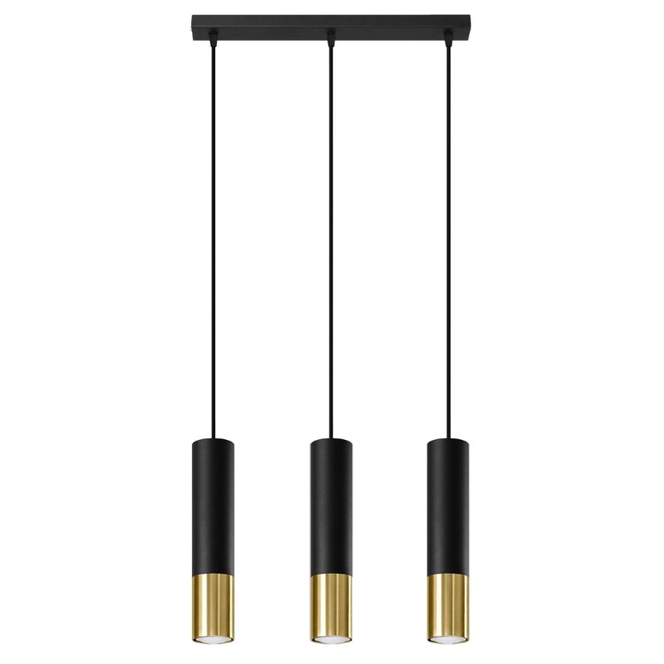 Sollux Lighting Pendant lamp LOOPEZ 3L black/golden