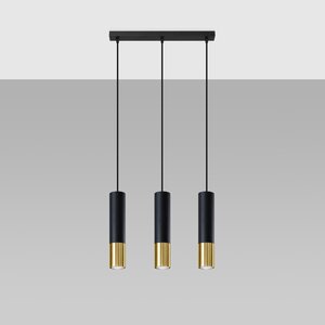 Sollux Lighting Pendant lamp LOOPEZ 3L black/golden