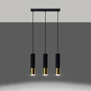Sollux Lighting Pendant lamp LOOPEZ 3L black/golden