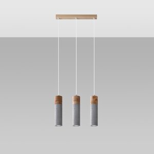 Sollux Lighting Pendant lamp ZANE 3 grey