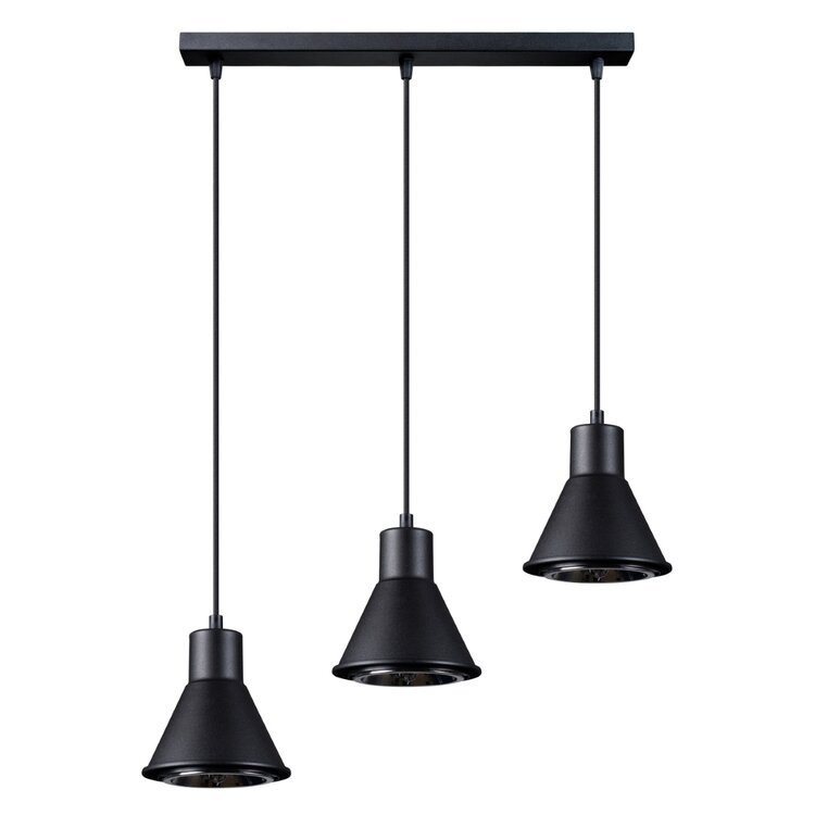 Sollux Lighting Hanglamp TALEJA 3 zwart [ES111]