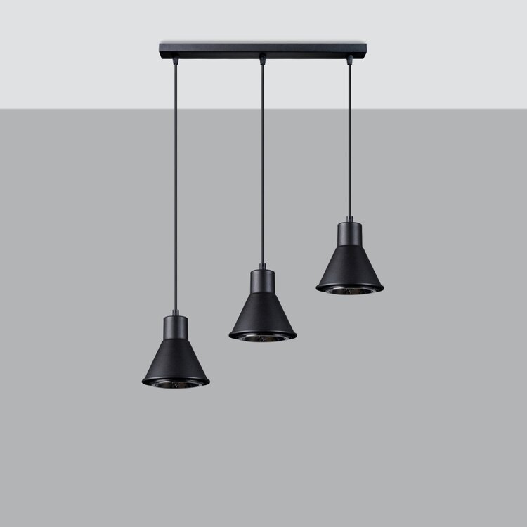 Sollux Lighting Hanglamp TALEJA 3 zwart [ES111]