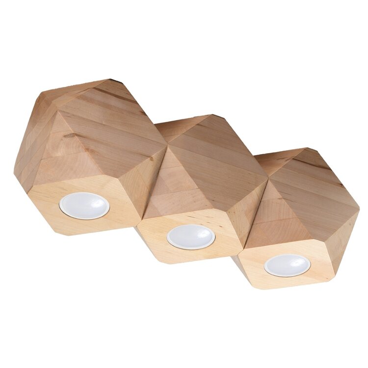 Sollux Lighting Ceiling lamp WOODY 3 natural wood