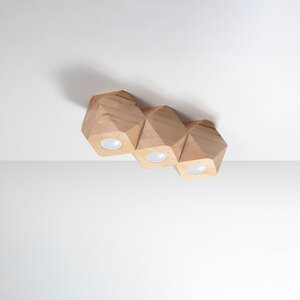 Sollux Lighting Plafondlamp WOODY 3 natuurlijk hout