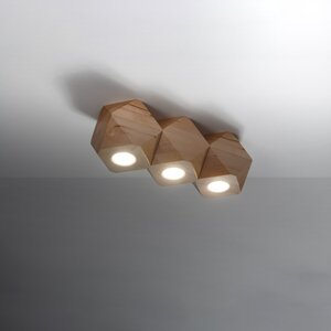 Sollux Lighting Ceiling lamp WOODY 3 natural wood
