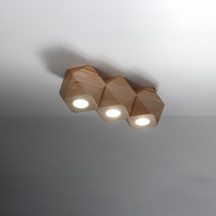 Sollux Lighting Ceiling lamp WOODY 3 natural wood