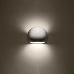 Sollux Lighting Gelakte wandlamp GLOBE wit glans