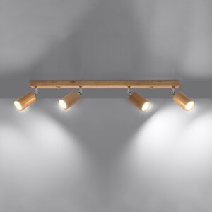 Sollux Lighting Plafondlamp BERG 4 naturel hout