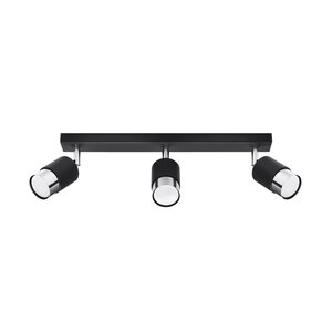 Sollux Lighting Deckenleuchte NERO 3 schwarz/chrom