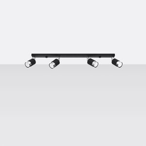 Sollux Lighting Plafondlamp NERO 4 zwart/chroom