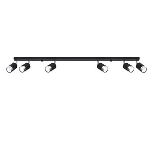 Sollux Lighting Plafondlamp NERO 6 zwart/chroom