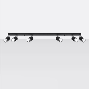 Sollux Lighting Plafondlamp NERO 6 zwart/chroom