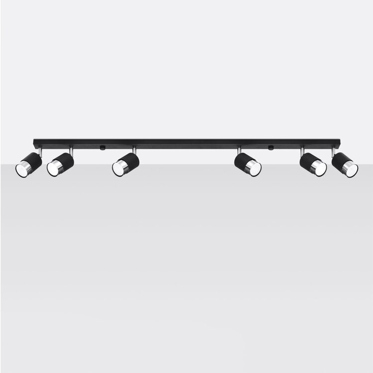 Sollux Lighting Deckenleuchte NERO 6 schwarz/chrom