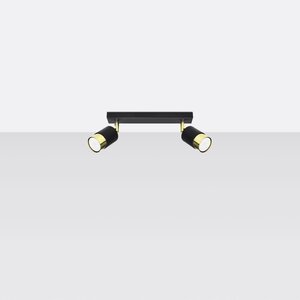 Sollux Lighting Plafondlamp NERO 2 zwart/goud