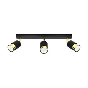Sollux Lighting Deckenleuchte NERO 3 schwarz/gold