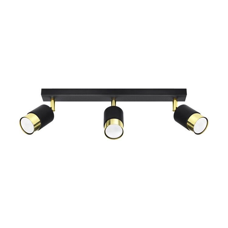 Sollux Lighting Ceiling lamp NERO 3 black/golden