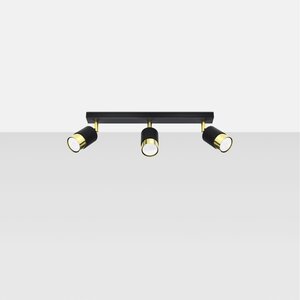 Sollux Lighting Plafondlamp NERO 3 zwart/goud