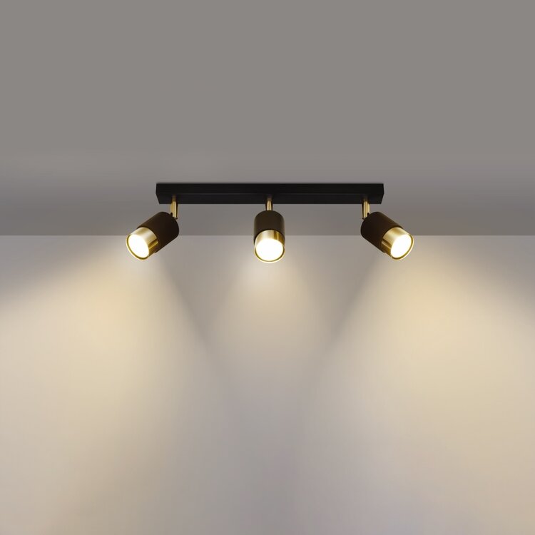 Sollux Lighting Ceiling lamp NERO 3 black/golden