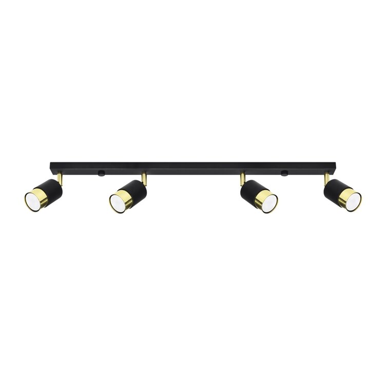 Sollux Lighting Deckenleuchte NERO 4 schwarz/gold