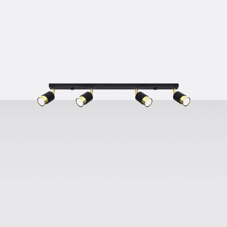 Sollux Lighting Ceiling lamp NERO 4 black/golden