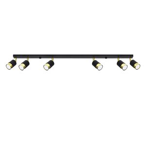 Sollux Lighting Deckenleuchte NERO 6 schwarz/gold