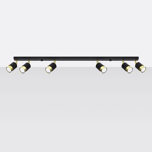 Sollux Lighting Deckenleuchte NERO 6 schwarz/gold