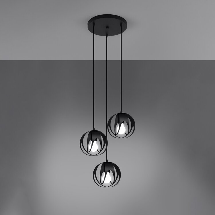 Sollux Lighting Pendant lamp TULOS 3P black