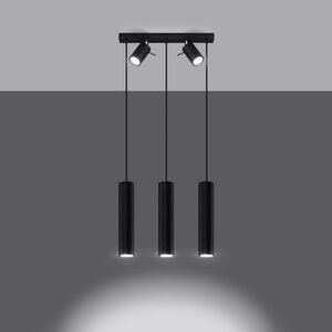 Sollux Lighting Hängeleuchte RING 3 schwarz