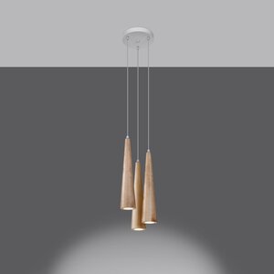 Sollux Lighting Pendant lamp SULA 3P natural wood