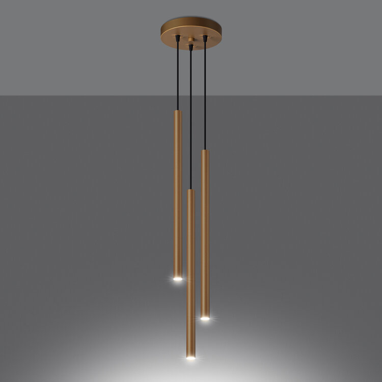 Sollux Lighting Pendelleuchten PASTELO 3P golden