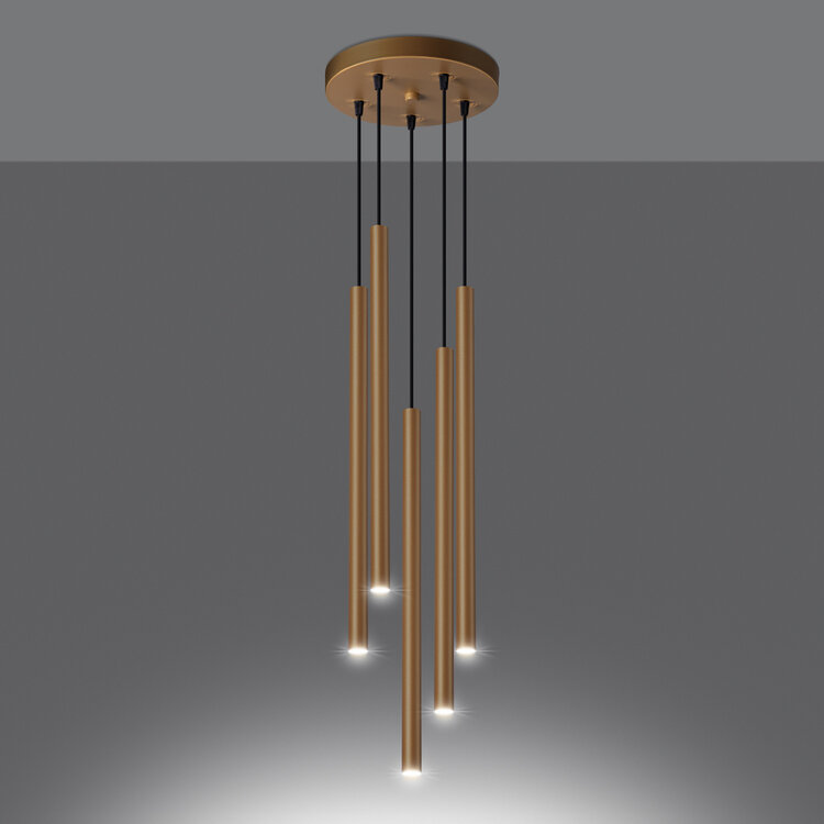 Sollux Lighting Pendant lamp PASTELO 5P gold