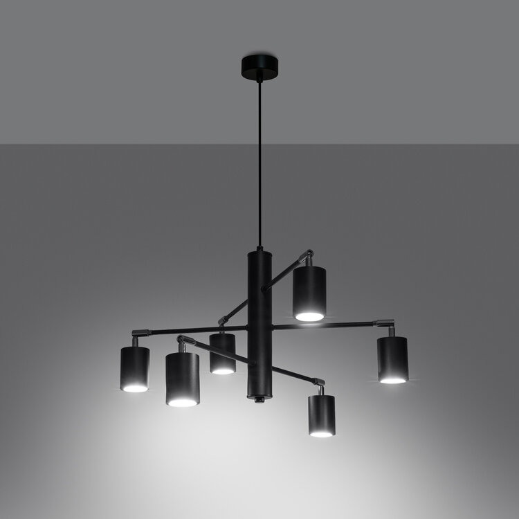 Sollux Lighting Kroonluchter LEMMI 6 zwart
