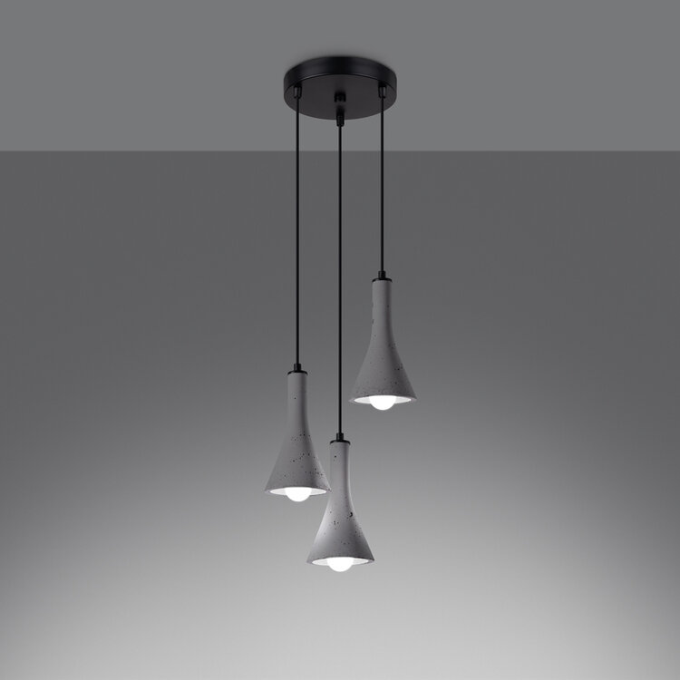Sollux Lighting Pendant lamp REA 3P concrete