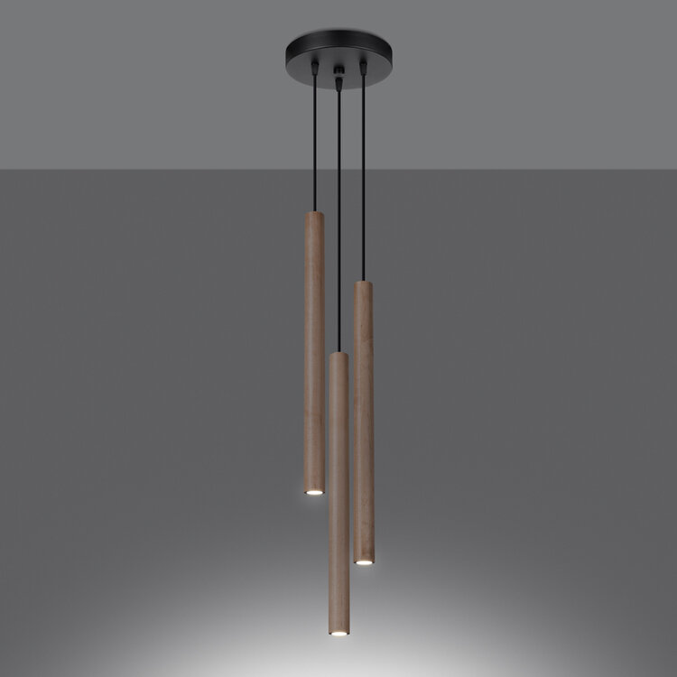 Sollux Lighting Pendelleuchten PASTELO 3P holz