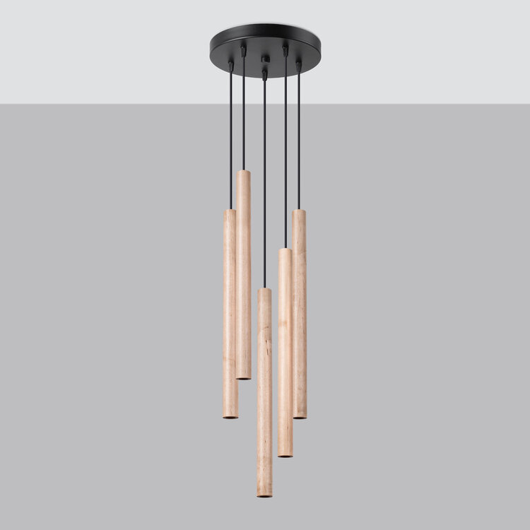 Sollux Lighting Pendant lamp PASTELO 5P wood