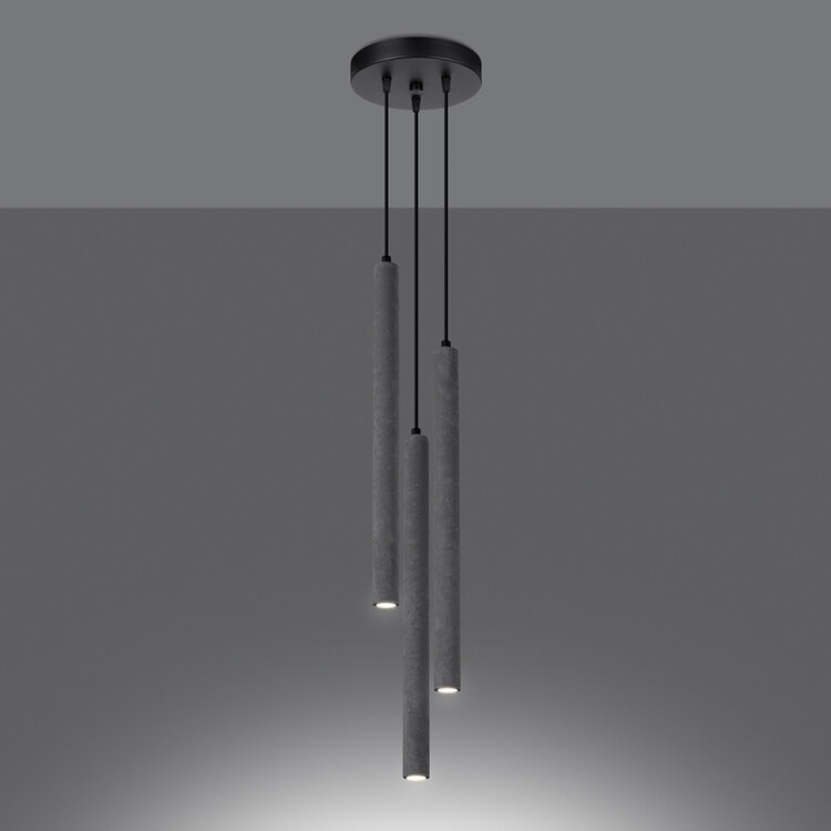 Sollux Lighting Pendant lamp PASTELO 3P concrete