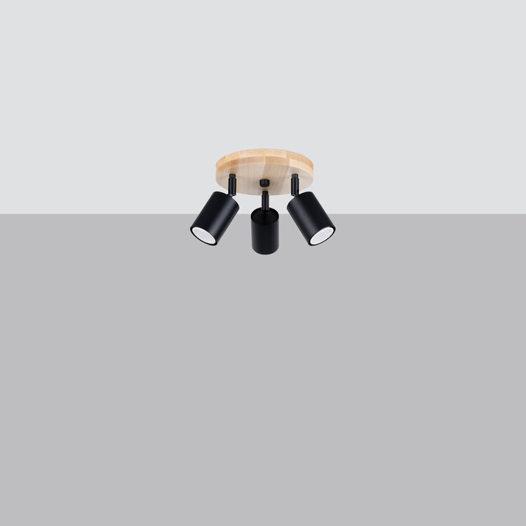 Sollux Lighting Ceiling lamp VERDO 3P black