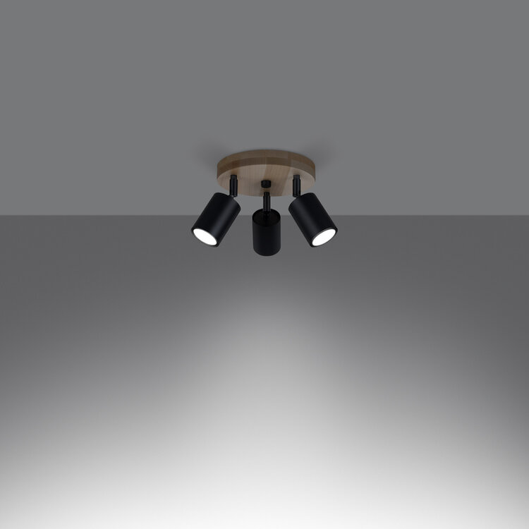 Sollux Lighting Ceiling lamp VERDO 3P black