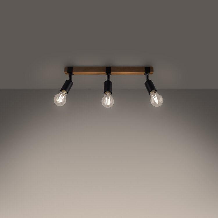 Sollux Lighting Plafondlamp ZUCA 3 zwart