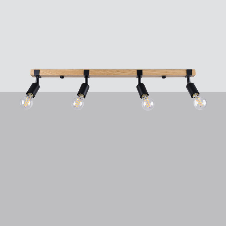 Sollux Lighting Plafondlamp ZUCA 4 zwart