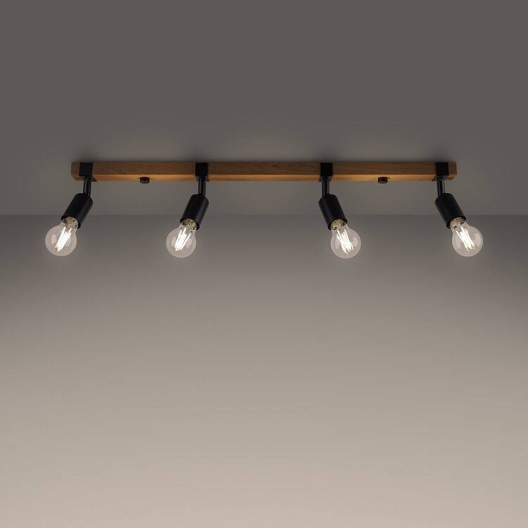 Sollux Lighting Plafondlamp ZUCA 4 zwart