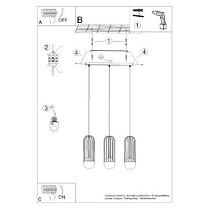 Sollux Lighting Pendant lamp BRINA 3L black